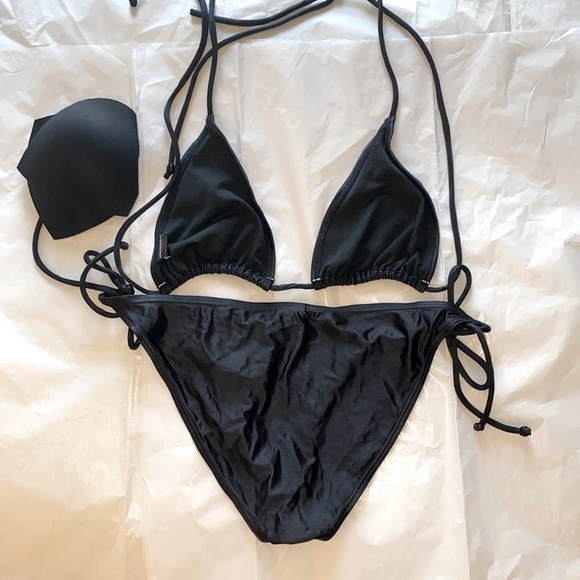 Niconico M black string bikini bought in Bali. Only worn two times over 1 week - Picture 3 of 4